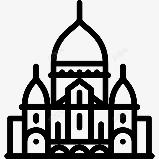 圣心大教堂线性纪念碑直线图标svg_新图网 https://ixintu.com 圣心大教堂 直线 线性纪念碑
