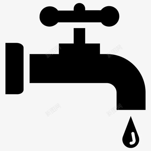 水龙头水流供水图标svg_新图网 https://ixintu.com 供水 供水系统 水流 水管图标 水龙头