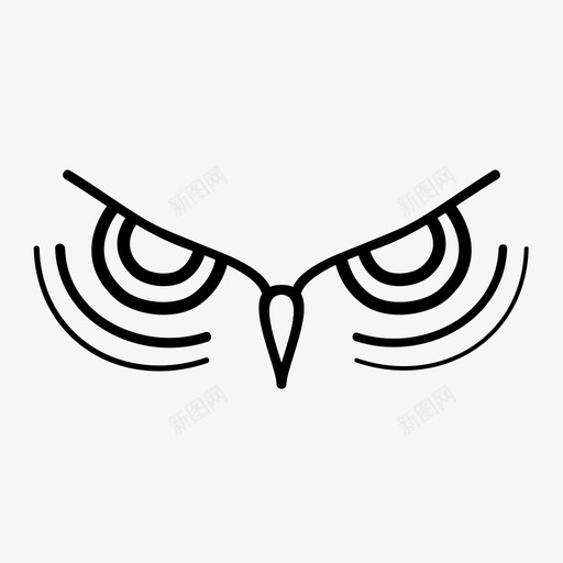 猫头鹰脸动物鸟图标svg_新图网 https://ixintu.com 动物 猫头鹰脸 眼睛 鸟