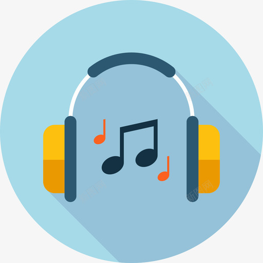 耳机音乐元素3圆形图标svg_新图网 https://ixintu.com 圆形 耳机 音乐元素3