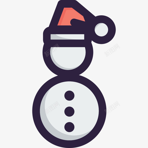雪人圣诞图标集颜色svg_新图网 https://ixintu.com 圣诞图标集 雪人 颜色