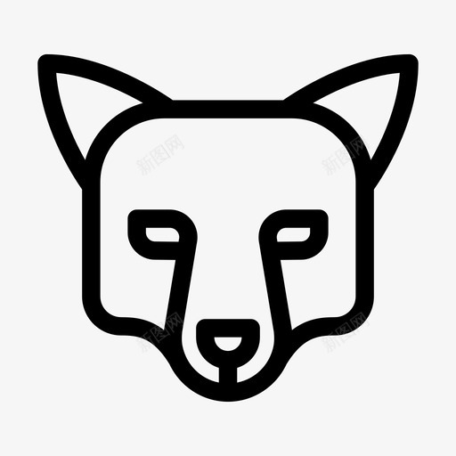 狐狸动物头图标svg_新图网 https://ixintu.com 1em粗体 动物 头 狐狸 红色
