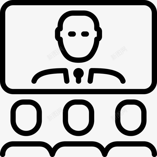 视频通话通信7线性图标svg_新图网 https://ixintu.com 线性 视频通话 通信7