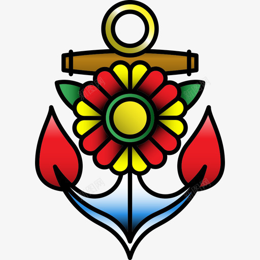 锚工具和器具纹身图标svg_新图网 https://ixintu.com 工具和器具 纹身 锚