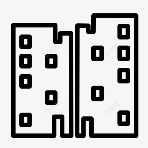 高楼楼房家图标svg_新图网 https://ixintu.com 家 房子 楼房 高楼