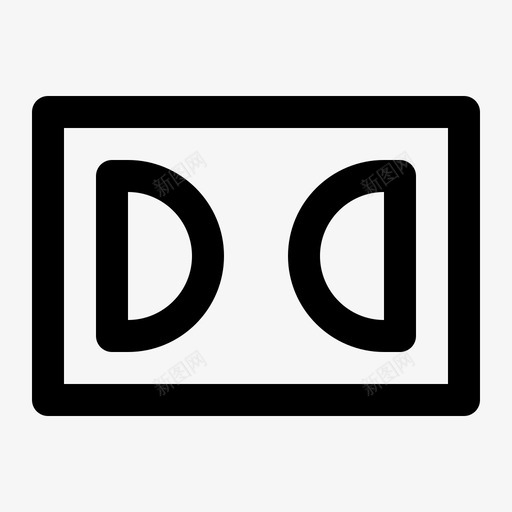 杜比压缩数字声音图标svg_新图网 https://ixintu.com 压缩 技术 数字声音 杜比 音乐和多媒体线图标集