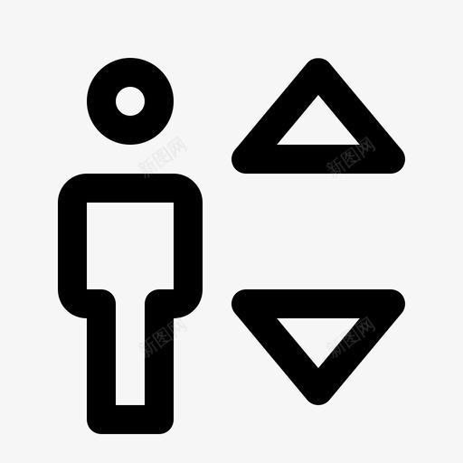 电梯方向人图标svg_新图网 https://ixintu.com 人 方向 棒人 电梯 等待 酒店和度假线图标集