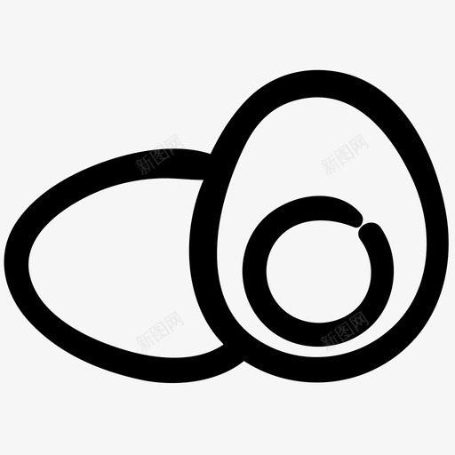 煮鸡蛋蛋黄鸡蛋图标svg_新图网 https://ixintu.com 煮鸡蛋 蛋黄 食物轮廓涂鸦 鸡蛋