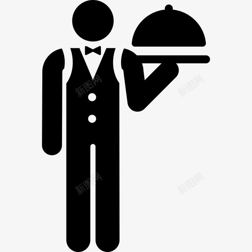 服务员固体烹饪元素填充图标svg_新图网 https://ixintu.com 固体烹饪元素 填充 服务员
