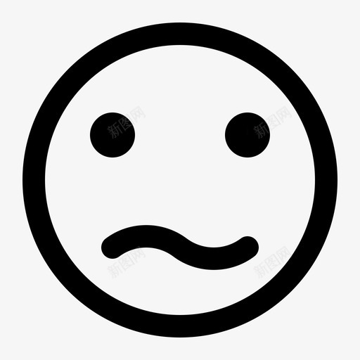 担心表情符号困惑不确定图标svg_新图网 https://ixintu.com 不确定 困惑 担心 担心表情符号 表情符号线图标设置