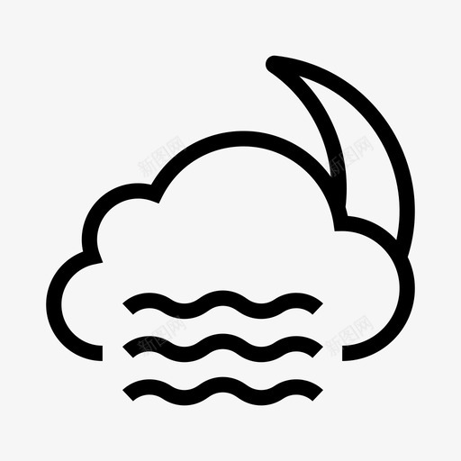 夜晚气候云图标svg_新图网 https://ixintu.com 云 夜晚 天气线 月亮 气候 睡眠