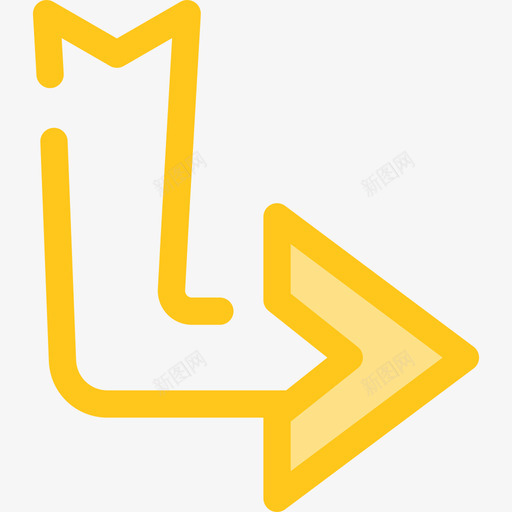 对角线箭头箭头10黄色图标svg_新图网 https://ixintu.com 对角线箭头 箭头10 黄色