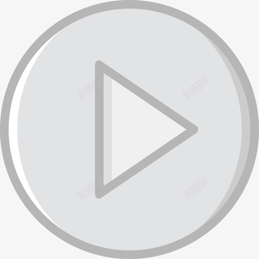 播放按钮要素2线性颜色图标svg_新图网 https://ixintu.com 播放按钮 线性颜色 要素2
