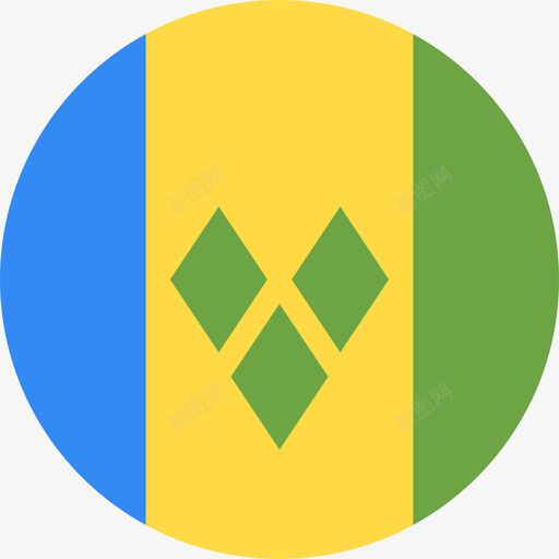 圣文森特和格林纳丁斯国旗圆形图标svg_新图网 https://ixintu.com 国旗 圆形 圣文森特和格林纳丁斯