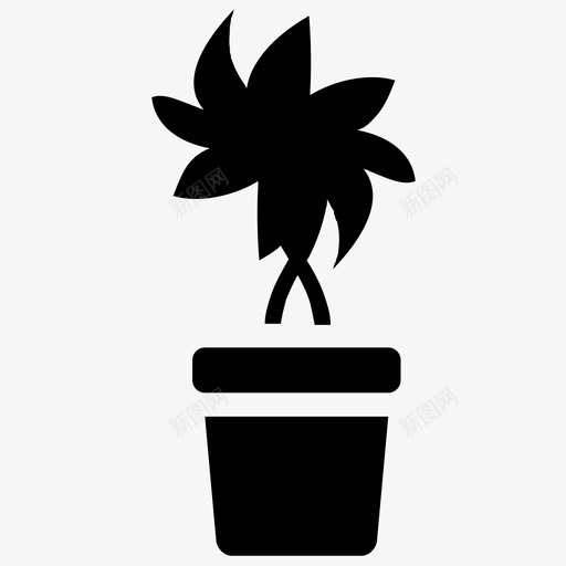 志贺米枫树室内植物图标svg_新图网 https://ixintu.com 室内植物 室内植物和花卉雕文图标 志贺米 日本枫树 枫树 盆栽枫树