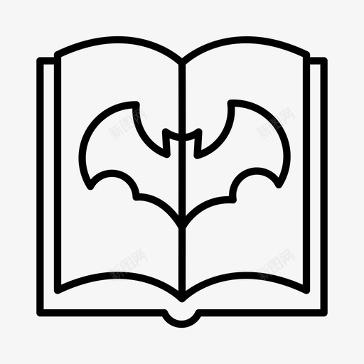 万圣节书籍风俗图标svg_新图网 https://ixintu.com 万圣节 不给糖就捣蛋 书籍 恐怖 风俗