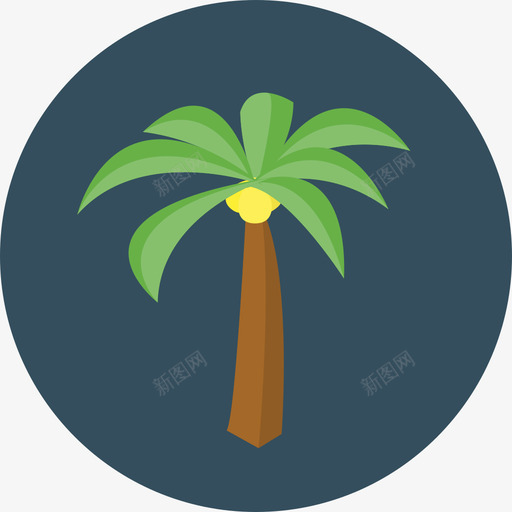 棕榈树旅游交通环行平坦图标svg_新图网 https://ixintu.com 旅游交通 棕榈树 环行平坦