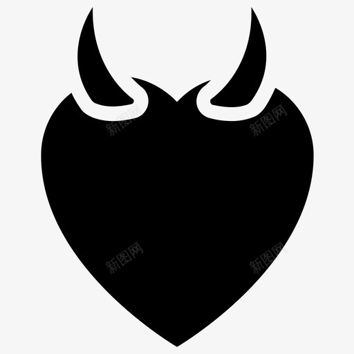 心角坏心恶魔之心图标svg_新图网 https://ixintu.com 坏心 心形雕文图标 心角 恶魔之心 邪恶之心