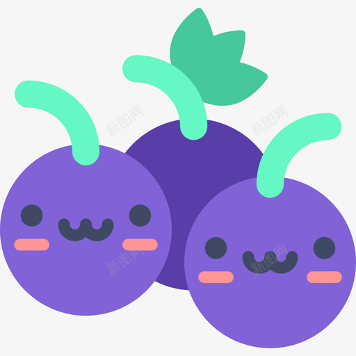 葡萄可爱的食物2扁平图标svg_新图网 https://ixintu.com 可爱的食物2 扁平 葡萄