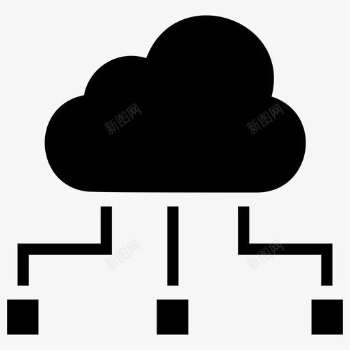 云计算云信息云网络图标svg_新图网 https://ixintu.com 云信息 云技术 云网络 云计算 商业服务字形图标 数字云