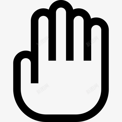 张开的手手和手势直线的图标svg_新图网 https://ixintu.com 张开的手 手和手势 直线的