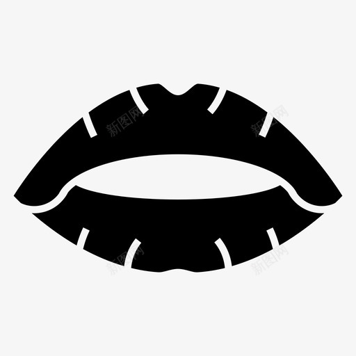 嘴唇脸吻图标svg_新图网 https://ixintu.com 化妆品 化妆字形 吻 唇膏 嘴唇 脸