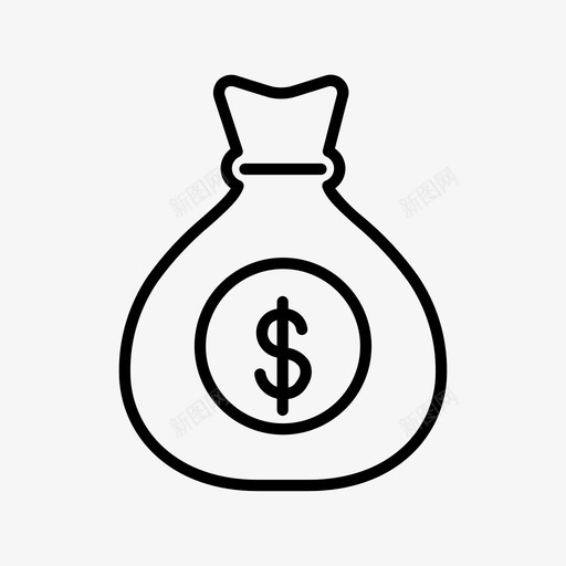 钱袋现金金融图标svg_新图网 https://ixintu.com 投资 现金 金融 钱袋