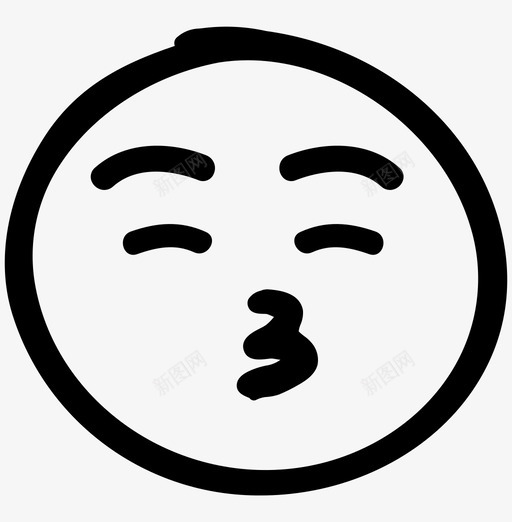 微笑吻表情受宠若惊图标svg_新图网 https://ixintu.com 受宠若惊 幸福 微笑吻 表情