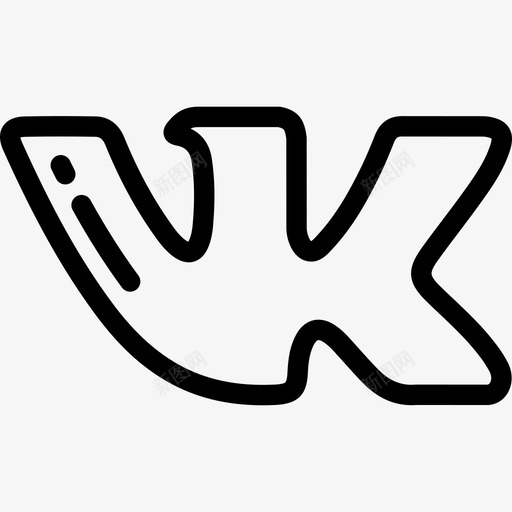VK社会平均8线性图标svg_新图网 https://ixintu.com VK 社会平均8 线性