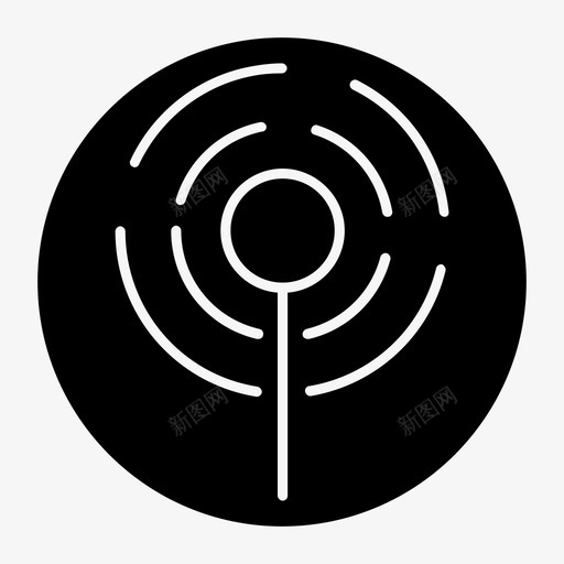 wifi信号通信连接图标svg_新图网 https://ixintu.com wifi信号 平面图标 技术 无线互联网 连接 通信