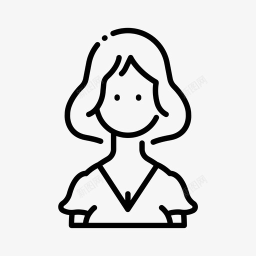 女性化身角色个人资料图标svg_新图网 https://ixintu.com 个人资料 女性 女性化身 角色