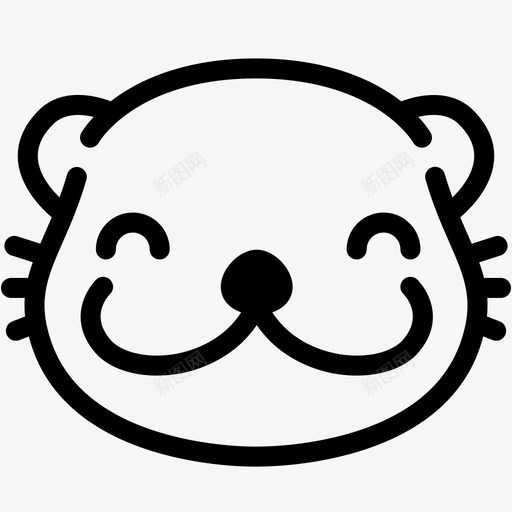 微笑表情情感图标svg_新图网 https://ixintu.com 微笑 情感 感觉 水獭 水獭表情线 表情