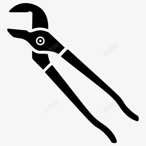 泵钳管道工具工具字形图标svg_新图网 https://ixintu.com 工具字形图标 泵钳 管道工具