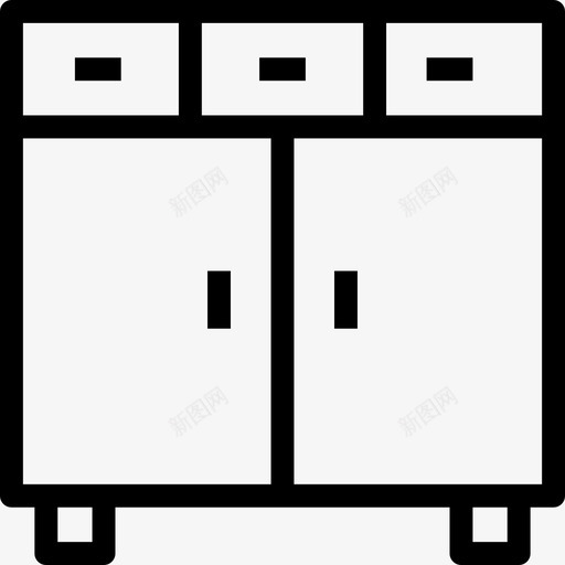 抽屉柜家具和家居用品线性图标svg_新图网 https://ixintu.com 家具和家居用品 抽屉柜 线性