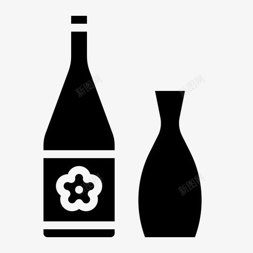 清酒酒饮料图标svg_新图网 https://ixintu.com 固体饮料 日式 清酒 瓶子 酒 饮料