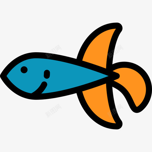 鱼海洋生物2线状颜色图标svg_新图网 https://ixintu.com 海洋生物2 线状颜色 鱼