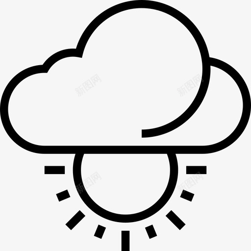太阳22号天气直线型图标svg_新图网 https://ixintu.com 22号天气 太阳 直线型