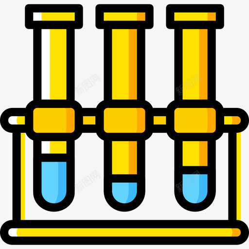 试管科学9黄色图标svg_新图网 https://ixintu.com 科学9 试管 黄色