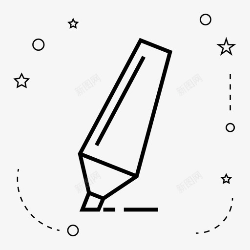 荧光笔笔写作图标svg_新图网 https://ixintu.com 写作 学校 笔 荧光笔