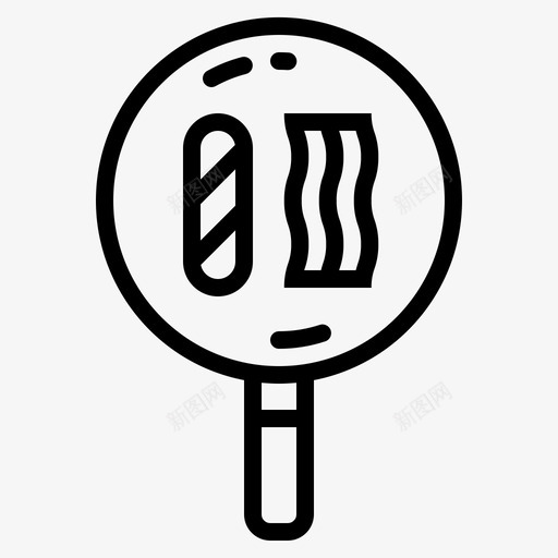 烹饪贝肯平底锅图标svg_新图网 https://ixintu.com 平底锅 烹饪 爱好 贝肯 香肠