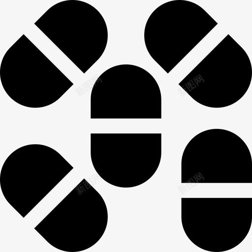 药片医用24片填充图标svg_新图网 https://ixintu.com 医用24片 填充 药片