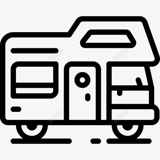 房车户外活动3直线型图标svg_新图网 https://ixintu.com 户外活动3 房车 直线型