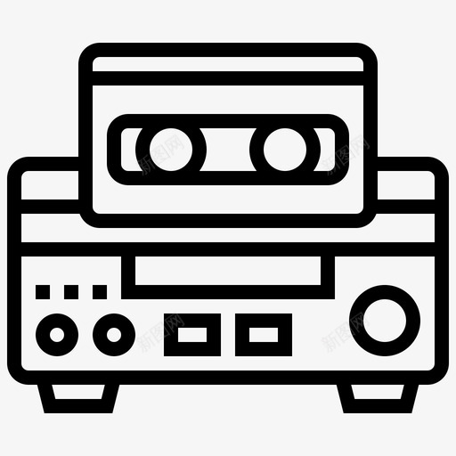 录像带盒式磁带电子图标svg_新图网 https://ixintu.com vhs 复古技术生产线 录像带 播放器 电子 盒式磁带