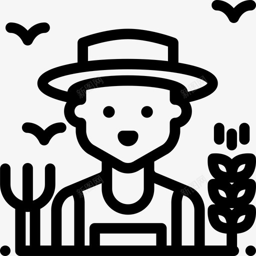 农民职业和工作5线性图标svg_新图网 https://ixintu.com 农民 线性 职业和工作5