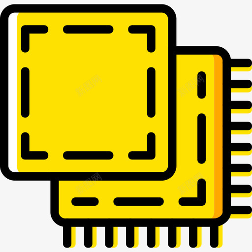 材料缝纫4黄色图标svg_新图网 https://ixintu.com 材料 缝纫4 黄色