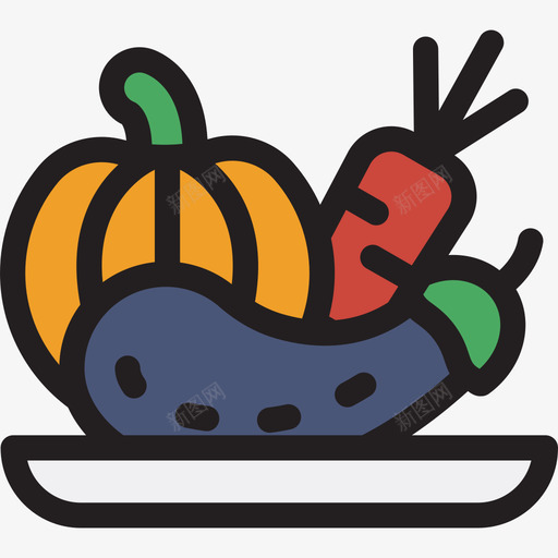 蔬菜生态与自然3线性颜色图标svg_新图网 https://ixintu.com 生态与自然3 线性颜色 蔬菜