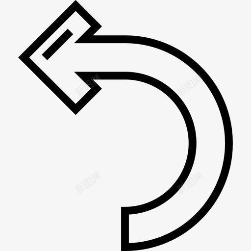 左转箭头12直线图标svg_新图网 https://ixintu.com 左转 直线 箭头12