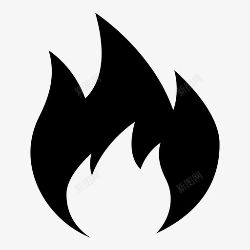 火灾烧伤危险图标svg_新图网 https://ixintu.com 危险 火灾 火焰 烧伤 警告