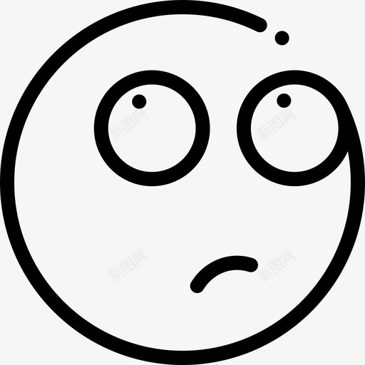 思考表情4线性图标svg_新图网 https://ixintu.com 思考 线性 表情4