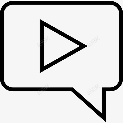 视频播放器ui线框细线图标svg_新图网 https://ixintu.com ui线框 细线 视频播放器